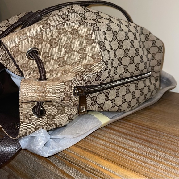 New Gucci GG Monogram Drawstring Backpack - Retired Style - Picture 11 of 15